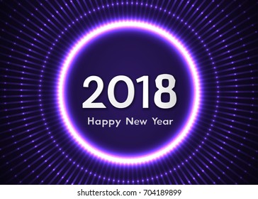 2018 year background, glowing numbers, Vector design
