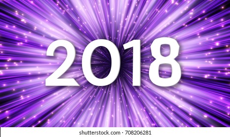 2018 year background, glowing numbers, Vector design