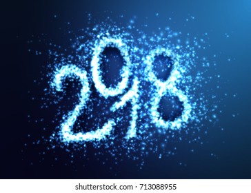 2018 year background, glowing numbers, Vector design. Digital graphic for brochure, website, flyer, print, poster, other design
