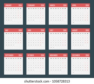 2018 year calendar, calendar planner for 2018 starts monday