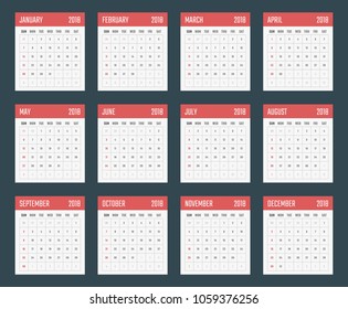 2018 year calendar, calendar planner for 2018 starts sunday