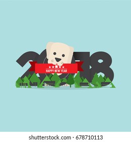 2018 Year Of Dog Vector Illustration