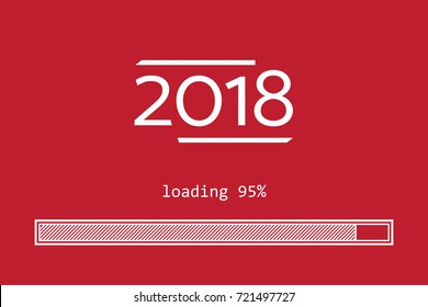 2018 Year is Loading. Vector New Year Background