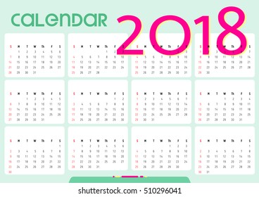 2018 year planner, Vector background drawing by hand vector and digital illustration created without reference image.