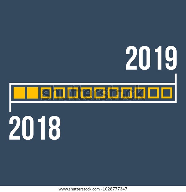 2018 year\
progress bar, step-by-step\
concept
