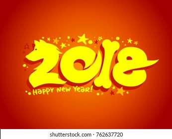 2018 year symbol design concept