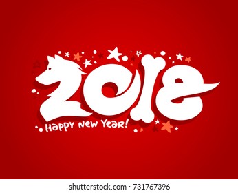 2018 year vector card design