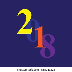 2018 year vector design template.