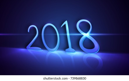 2018 year. Vector numbers