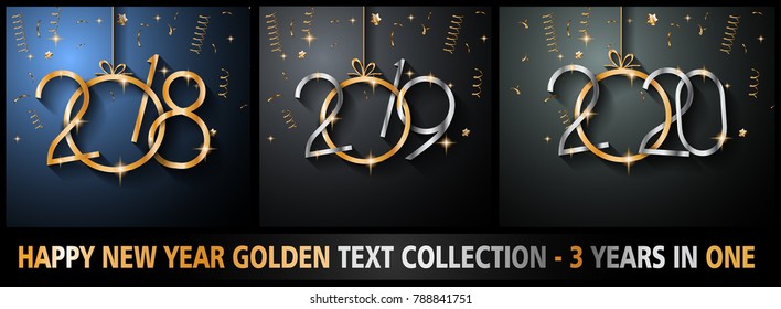 2018,2019 ans 2020 Happy New Year Background for your Seasonal Flyers and Greetings Card or Christmas themed invitations