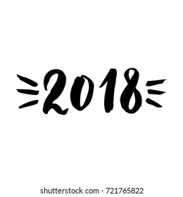2018.Vector hand drawn sign for design greeting cards, photo overlays, invitations.Seamless pattern of stars.