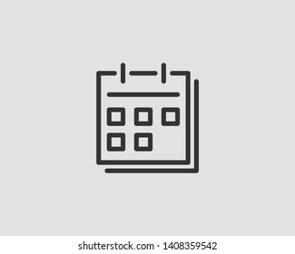 2019 2020 2021 Calendar Icon Vector Flat Line Design