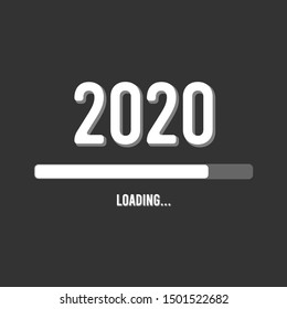 2019 to 2020 loading bar - 2020 Happy New Year Background - Vector