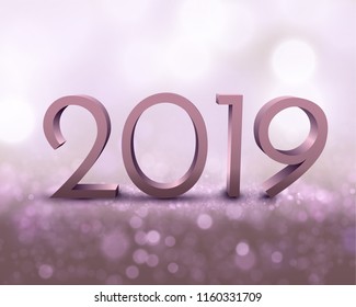 2019 abstract holiday new year background with shiny defocused light bokeh can be used for calendar. Vector eps10.