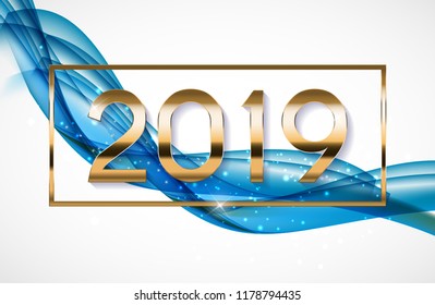 2019 Abstract Vector Illustration New Year Bakground, EPS10