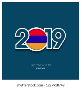 2019 Armenia Typography, Happy New Year Background