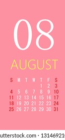 2019 august monthly planner calendar vector