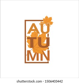 2019 autumn logo design. with a typical decoration of autumn leaves. light brown and dark brown.