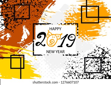 2019 background. Abstract background Happy New Year. Cover, flyer, banner, web, print. Colorful element