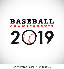 2019 Baseball Championship with Baseball Ball