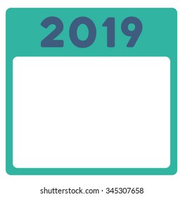 2019 Binder vector icon. Style is bicolor flat symbol, cobalt and cyan colors, rounded angles, white background.