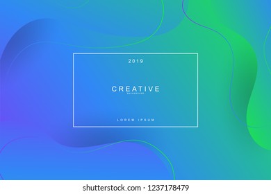 2019 blur banner design, Happy new year. 2019 new year celebration. 2019 landing page background. Fluid, liquid, wavy, dynamic shape background. Trendy and modern background color.