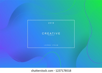 2019 blur banner design, Happy new year. 2019 new year celebration. 2019 landing page background. Fluid, liquid, wavy, dynamic shape background. Trendy and modern background color.