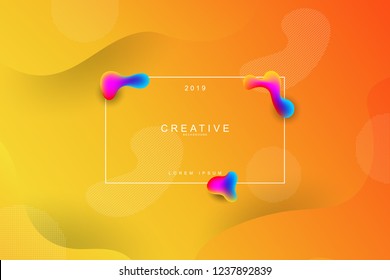 2019 blur banner design, Happy new year. 2019 new year celebration. 2019 landing page background. Fluid, liquid, wavy, dynamic shape background. Trendy and modern background color.