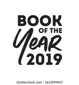 2019 Book of The Year Handwritten Vector Text Display Banner Illustration Background