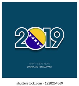 2019 Bosnia and Herzegovina Typography, Happy New Year Background