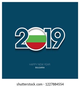 2019 Bulgaria Typography, Happy New Year Background