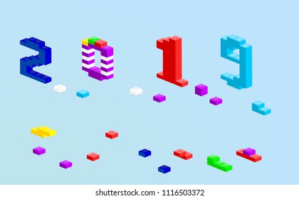 2019 by using the jigsaw puzzles in vector format. And there are unused jigsaw packs.
You can add text to your greetings card or calendar page on New Year's Day.