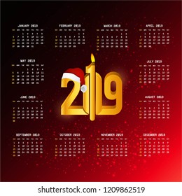 2019 calendar with creative design vector