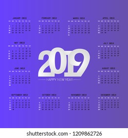 2019 calendar with creative design vector