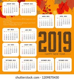 2019 calendar with creative design vector