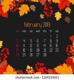 2019 calendar design with dark background vector