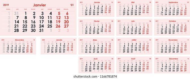 2019 calendar France