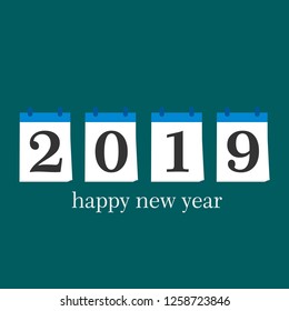 2019 calendar icon happy new year