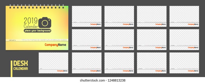 2019 Calendar. Modern minimal stylish universal for all countries vector template.
