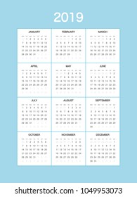 2019 Calendar Planner Design.