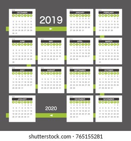 2019 Calendar Planner Design.