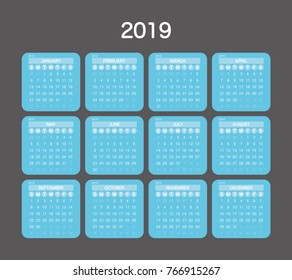 2019 Calendar Planner Design.