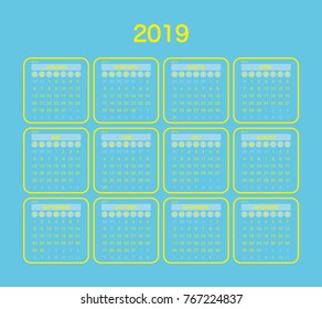 2019 Calendar Planner Design.