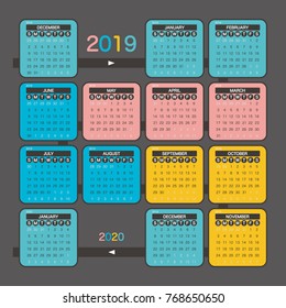 2019 Calendar Planner Design.