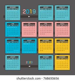 2019 Calendar Planner Design.