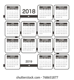 2019 Calendar Planner Design.
