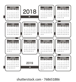 2019 Calendar Planner Design.