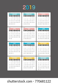 
2019 Calendar Planner Design.
