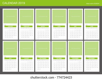 2019 Calendar Planner Design.
