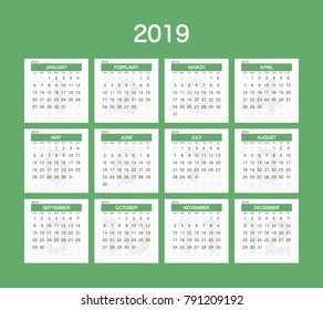 2019 Calendar Planner Design.